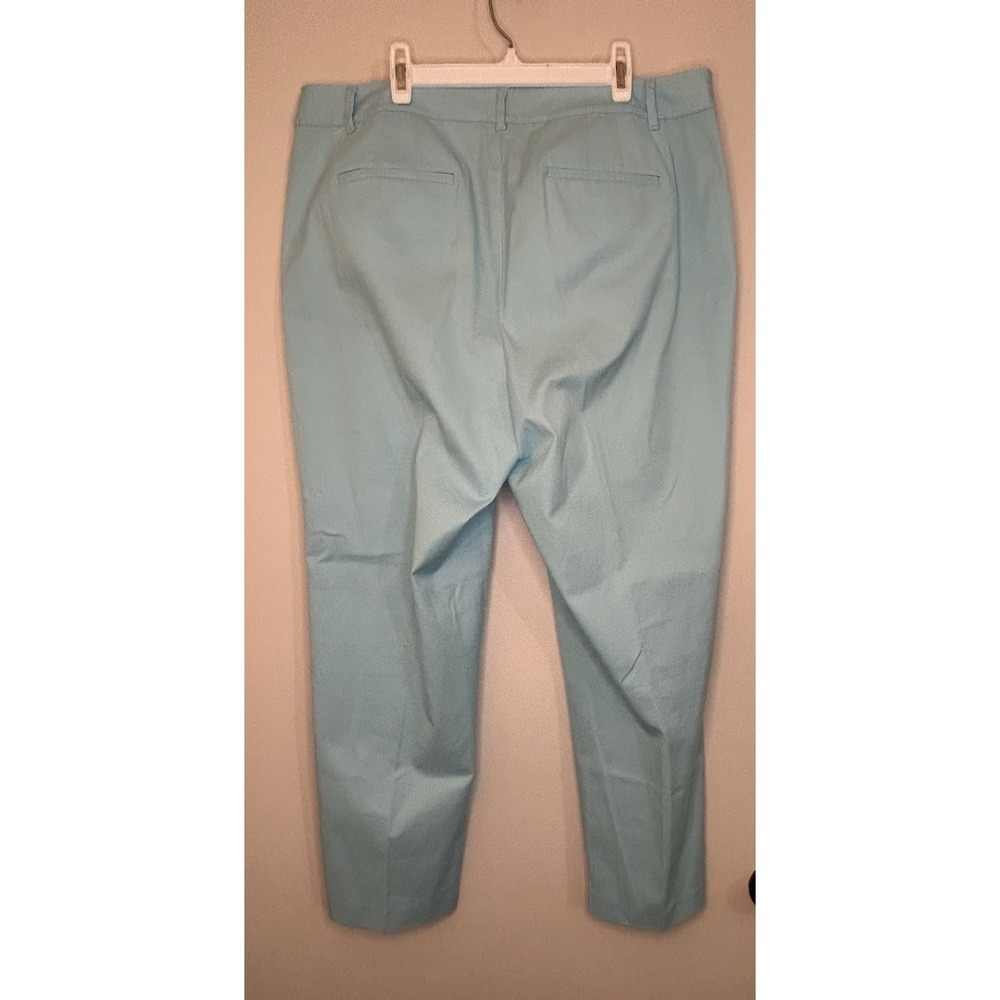 TALBOTS Blue Perfect Crop Curvy Pleated Classic Pants Ankle Accent Womens 12 - Picture 4 of 6